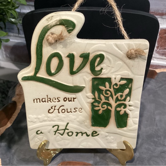 “3/$15” - Ceramic crafted - Love makes our House a Home - Very Gently Used - Picture 2 of 6